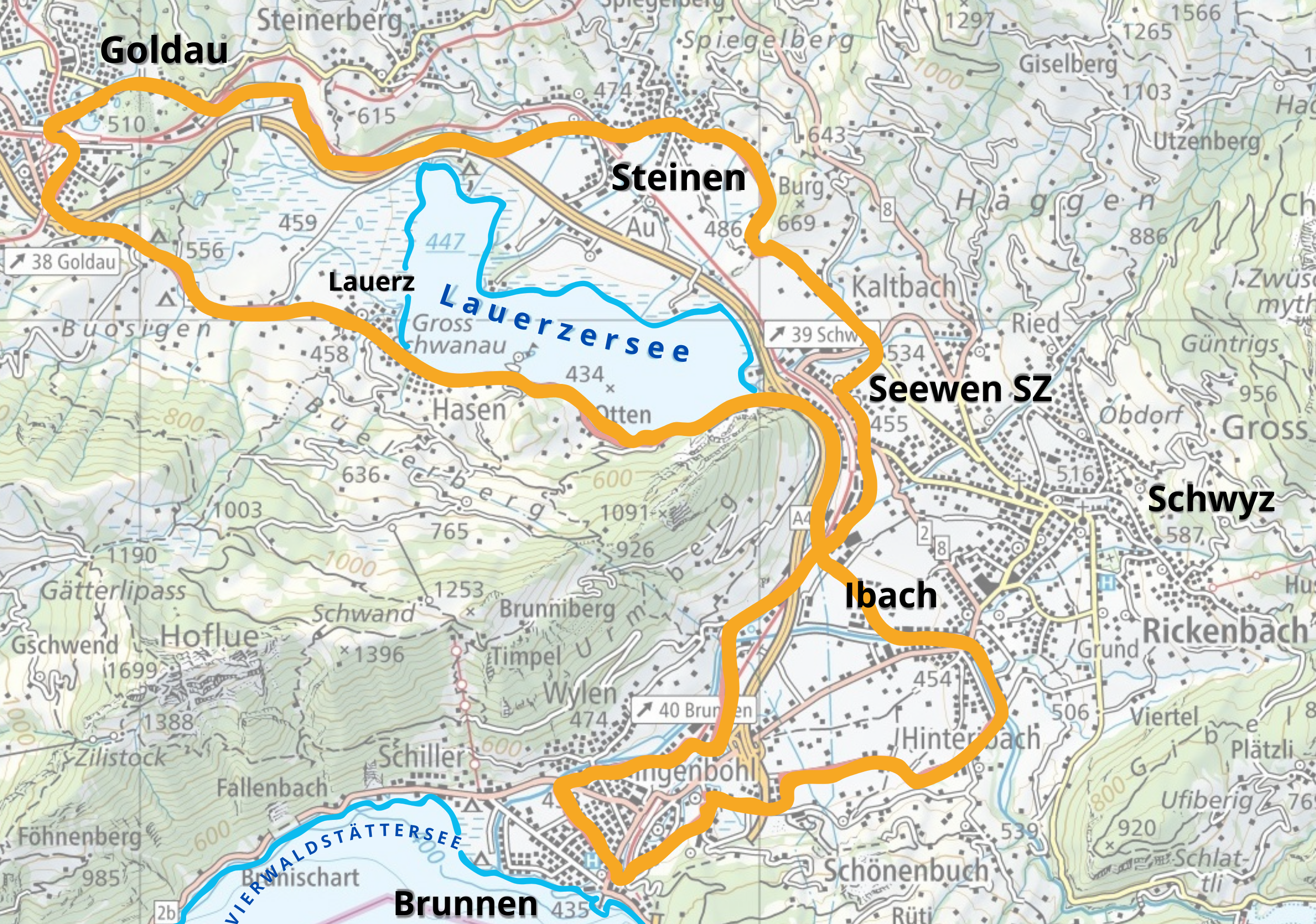 Streckenkarte des slowUp Schwyz 2026